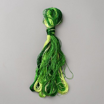 Mulberry Silk Embroidery Floss, Cross Stitch Threads, Lime Green, 0.3mm