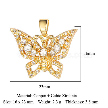 Brass Micro Pave Cubic Zirconia Pendants(ZIRC-ZIRC-OY001-23-G)-2