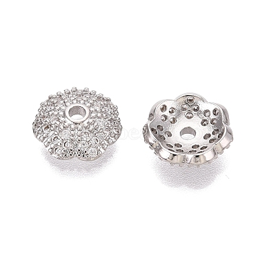 Brass Micro Pave Clear Cubic Zirconia Bead Caps(KK-Q071-17P-02)-2