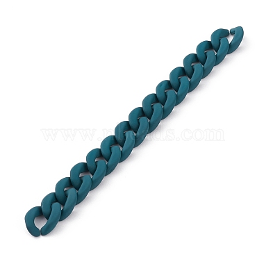 Handmade Rubberized Style Acrylic Curb Chains(AJEW-JB00855-02)-2