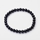 Natural Black Agate Beaded Stretch Bracelets(BJEW-F202-02)-1