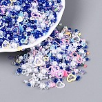 Plastic & Resin & Glass Shining Nail Art Glitter, Manicure Sequins, DIY Sparkly Paillette Tips Nail, Mixed Shapes, Blue, 2~6x2~7x0.3~1.5mm, about 28125pcs/bag(MRMJ-T080-13A)