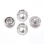 Copper Buttons Snap Stud Cap Socket Set, Snap Fasteners, Platinum, 9.5x2~4mm, Hole: 3~6mm, 4pcs/set(KK-WH0033-89P)