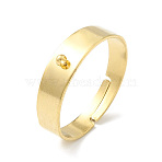 304 Stainless Steel Loop Ring Bases, Adjustable Finger Ring, Golden, 4~5x0.6mm, Hole: 1.2mm, Inner Diameter: 18mm(KK-I674-02G-B)