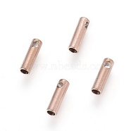 Ion Plating(IP) 304 Stainless Steel Cord Ends, End Caps, Column, Rose Gold, 7x2mm, Hole: 1mm, Inner Diameter: 1.5mm(STAS-K190-01B-RG)