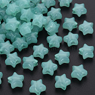 Imitation Jelly Acrylic Beads, Star, Medium Aquamarine, 9x9.5x5.5mm, Hole: 2.5mm, about 2050pcs/500g(MACR-S373-45-E02)