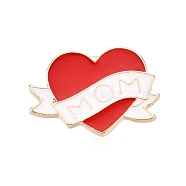 Heart Enamel Pins, Alloy Brooches for Backpack Clothes, Red, 14x20mm(JEWB-N001-23E-G)