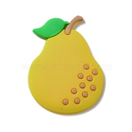 PVC Cabochons, Imitation Fruit, Pear, Yellow, 50x35.5x4mm(KY-F018-18)