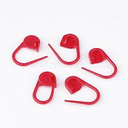 Plastic Knitting Crochet Locking Stitch Markers Holder, Red, 21x11x3mm, Hole: 8x10mm, about 200pcs/bag(TOOL-R028-07)