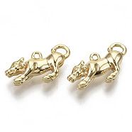 Brass Pendants, Nickel Free, Cow, Real 18K Gold Plated, 12x20x6mm, Hole: 1.4mm(KK-N232-126-NF)