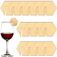 Acrylic Mirror Wine Glass Charms, Goblet Marker, Gold, Hexagon, 45x49.5x1.5mm, 20pcs/box(AJEW-SC0002-53C-01)