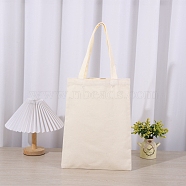 Canvas Bags with Handles, Rectangle Tote Bags, Bisque, 35x30cm(PW-WG67342-02)