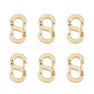 FIBLOOM 6Pcs Stainless Steel Push Gate Snap Key Clasps, Double Snap S Clasps, Golden, 11.5x6x3mm, Hole: 3.5x3.5mm(AJEW-FI0001-03G)