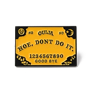 Halloween Black Alloy Brooches, Hoe Don't Do It Board Enamel Pins for Clothes Backpack, Rectangle, Sandy Brown, 19.5x30x1.7mm(JEWB-M042-02)