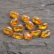 Austrian Crystal Beads, 5051, Crystal Passions, Faceted Mini Oval, 292_Sunflower, 10x8mm, Hole: 1mm(5051-10x8-292(U))