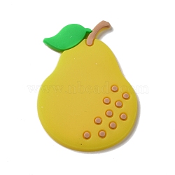 PVC Cabochons, Imitation Fruit, Pear, Yellow, 50x35.5x4mm(KY-F018-18)