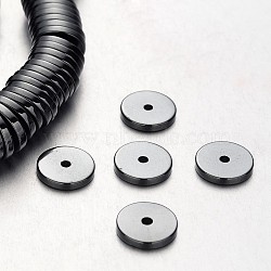 Non-magnetic Synthetic Hematite Beads Strands, Heishi Beads, Disc/Flat Round, Original Color, 12x2mm, Hole: 1mm, about 189pcs/strand, 15.7 inch(G-F300-17A-09)