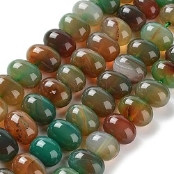 Natural Agate Beads Strands, Dyed & Heated, Egg, Medium Sea Green, 15~17x11~12mm, Hole: 1.6mm, about 14~15pcs/strand, 6.69~6.89 inch(17~17.5cm)(G-G021-03A-12)