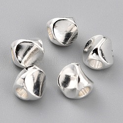 Brass Spacer Beads, Long-Lasting Plated, Triangle, 925 Sterling Silver Plated, 4.5x4.5mm, Hole: 1.8mm(X-KK-O133-008P)