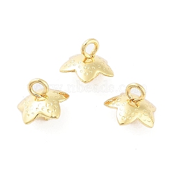304 Stainless Steel Cup Peg Bails, Flower Shape, Real 18K Gold Plated, 7x7x7mm, Hole: 1.5mm, Pin: 0.8mm(STAS-K274-01A-G)