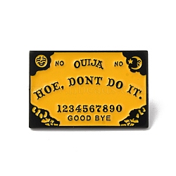 Halloween Black Alloy Brooches, Hoe Don't Do It Board Enamel Pins for Clothes Backpack, Rectangle, Sandy Brown, 19.5x30x1.7mm(JEWB-M042-02)