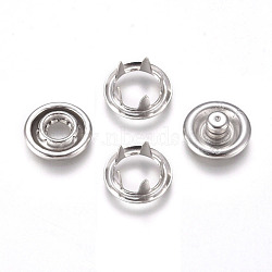 Copper Buttons Snap Stud Cap Socket Set, Snap Fasteners, Platinum, 9.5x2~4mm, Hole: 3~6mm, 4pcs/set(KK-WH0033-89P)