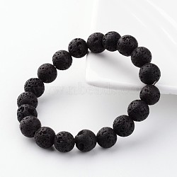 Natural Lava Rock Beads Stretch Bracelets, 55mm(X-BJEW-JB02411)