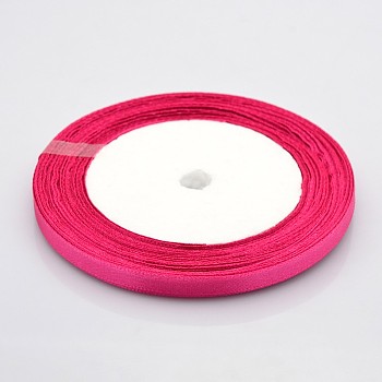 Valentines Day Gifts Boxes Packages Satin Ribbon, Hot Pink, 1/4 inch(7mm) wide, 25yards/roll(22.86m/roll)