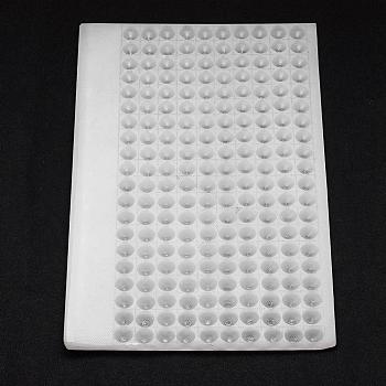 Plastic Bead Counter Boards, for Counting 12mm 200 Beads, Rectangle, White, 26.8x17.4x0.9cm, Bead Size: 12mm