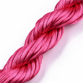 Polyester Thread, Deep Pink, 2mm, about 10m/bundle