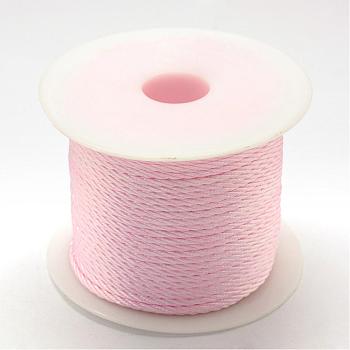 Braided Nylon Thread, Pearl Pink, 2mm, about 54.68 yards(50m)/roll