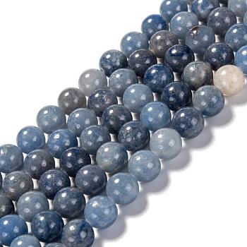 Natural Blue Aventurine Beads Strands, Round, 10mm, Hole: 1mm, about 38pcs/strand, 15.1 inch