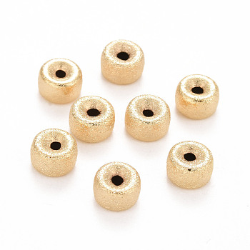 Eco-Friendly Brass Spacers Beads, Long-Lasting Plated, Lead Free & Cadmium Free, Flat Donut, Real 24K Gold Plated, 8x5mm, Hole: 1.8mm