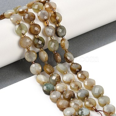 Flat Round Xiuyan Jade Beads