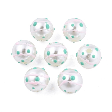 Spot Pattern Opaque ABS Plastic Imitation Pearl Enamel Beads(KY-G020-02C)-3
