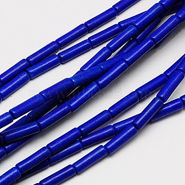 Medium Blue Column Synthetic Turquoise Beads