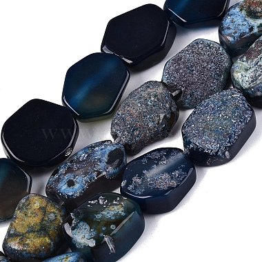 teints agate naturelle perles brins(G-Q606-23E-02)-1