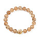 Round Glass Beaded Stretch Bracelet with Gold Plated Brass Ring for Women(BJEW-N018-02F)-1