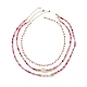 Natural Rose Quartz & Agate Beaded Necklaces Sets for Women(NJEW-JN04129)-1