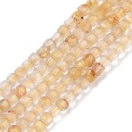 Natural Gold Rutilated Quartz Beads Strands, Faceted, Cube, 2.5x2.5x2.5mm, Hole: 0.5mm, about 186~188pcs/strand, 15.16~15.35 inch(38.5~39cm)(G-C009-B17)