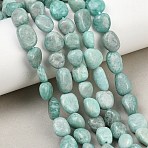 Natural Amazonite Beads Strands, Nuggets, Tumbled Stone, 8~13x7~10x4~8mm, Hole: 0.9mm, about 41pcs/strand, 15.98''(40.6cm)(G-P606-A01-01)