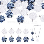 20Pcs 2 Colors Opaque Resin Pearlized Pendants, Flower Charm with Alloy Findings, Platinum, Mixed Color, 31mm, Hole: 3mm, 10pcs/color(PALLOY-TAC0313)