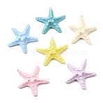 Opaque Resin Big Pendants, Starfish, Platinum, 61x52.5x3mm, Hole: 2mm(X-CRES-D313-01P)