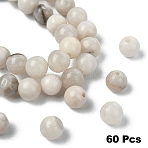 60Pcs Natural White Crazy Lace Agate Beads, Round, 6mm, Hole: 1mm(G-YW0002-19A)