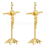 Alloy Display Decoration, for Home Office Decoration, Cross & Jesus, Golden, 112x81x220mm(DJEW-WH0015-208)