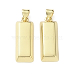 Brass Pendants, Rectangle Charms, Real 18K Gold Plated, 25.5x9.5x3.5mm, Hole: 4x3mm(KK-H279-07G)