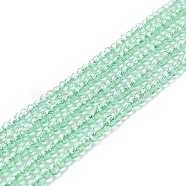 Transparent Glass Beads Strands, Faceted, Round, Medium Spring Green, 3mm, Hole: 0.8mm, about 127~139pcs/strand, 14.09~14.53 inch(35.8~36.9cm)(GLAA-C019-01B-17)