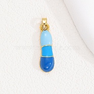 Alloy Enamel Pendants, Letter Charm, Golden, Letter I, 26x8x4mm, Hole: 3.5x2.5mm(ENAM-S023-01G-I)