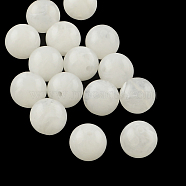Acrylic Imitation Gemstone Beads, Round, White, 10mm, Hole: 2mm, about 925pcs/500g(OACR-R029-10mm-30)
