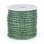 Printed Cloth Cords, Christmas Theme Pattern, Stocking, Green, 7x5mm, about 21.87 yards(20m)/roll(OCOR-G002-D04)
